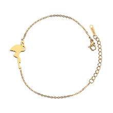 Special 18K Gold Plating Women  Adjustable Stainless Steel Charm Flamingo Bracelet  Jewelry